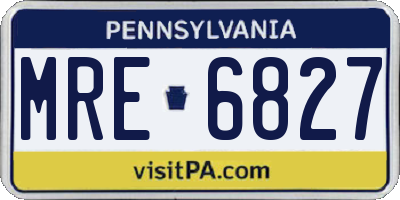 PA license plate MRE6827