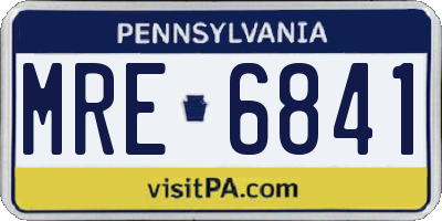 PA license plate MRE6841