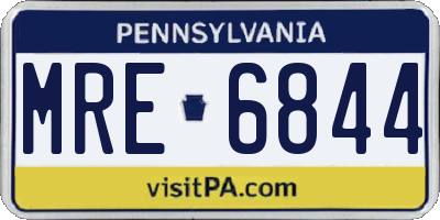 PA license plate MRE6844