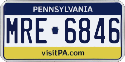 PA license plate MRE6846