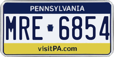 PA license plate MRE6854
