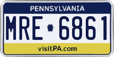 PA license plate MRE6861