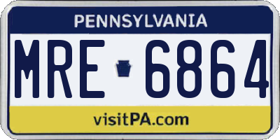 PA license plate MRE6864