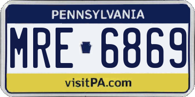 PA license plate MRE6869