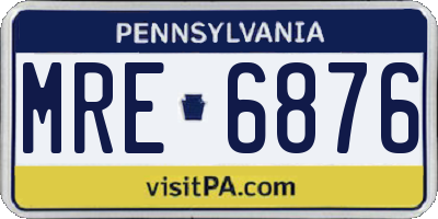 PA license plate MRE6876