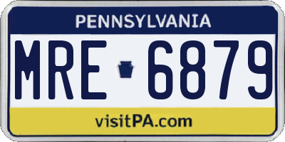 PA license plate MRE6879