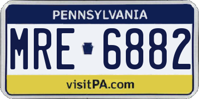 PA license plate MRE6882