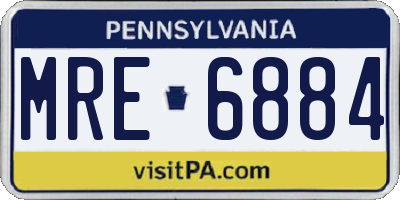 PA license plate MRE6884