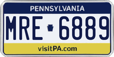 PA license plate MRE6889