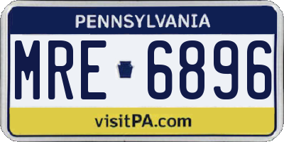 PA license plate MRE6896