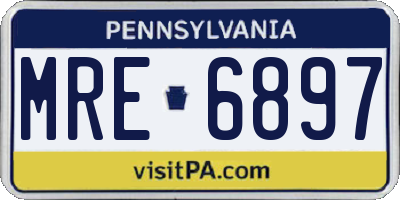 PA license plate MRE6897