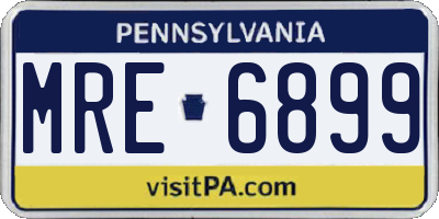 PA license plate MRE6899