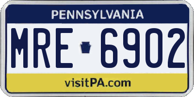 PA license plate MRE6902