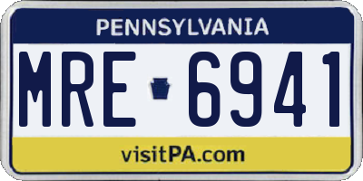 PA license plate MRE6941
