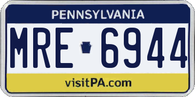 PA license plate MRE6944