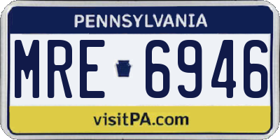 PA license plate MRE6946
