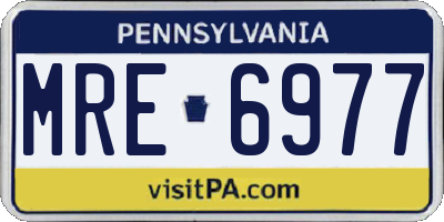 PA license plate MRE6977