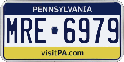 PA license plate MRE6979