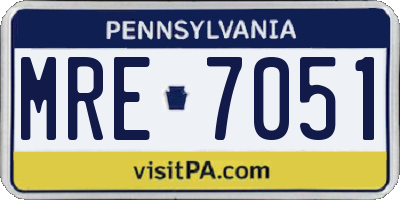 PA license plate MRE7051