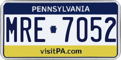 PA license plate MRE7052