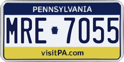 PA license plate MRE7055