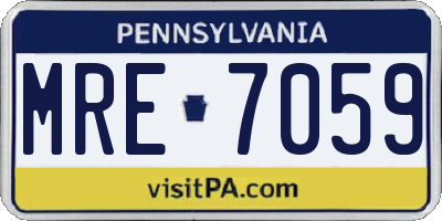 PA license plate MRE7059