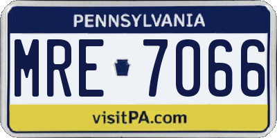 PA license plate MRE7066