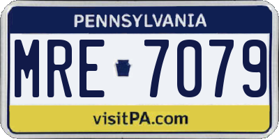 PA license plate MRE7079