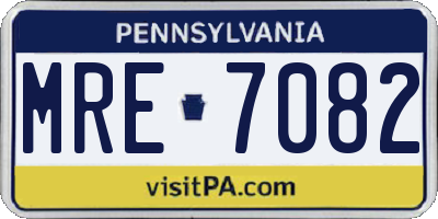 PA license plate MRE7082