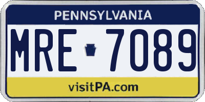PA license plate MRE7089
