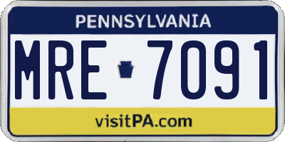 PA license plate MRE7091