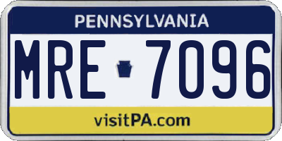 PA license plate MRE7096