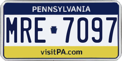 PA license plate MRE7097