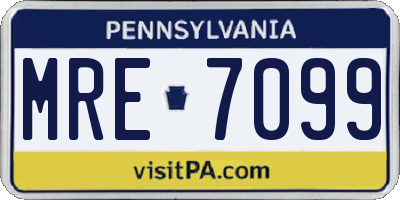PA license plate MRE7099