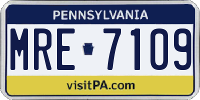 PA license plate MRE7109