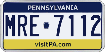 PA license plate MRE7112