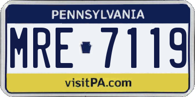 PA license plate MRE7119