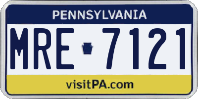 PA license plate MRE7121