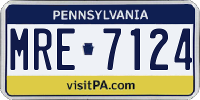 PA license plate MRE7124