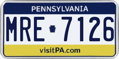 PA license plate MRE7126
