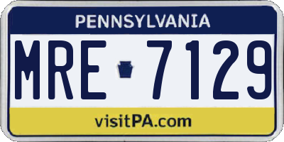 PA license plate MRE7129