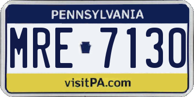 PA license plate MRE7130