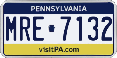 PA license plate MRE7132