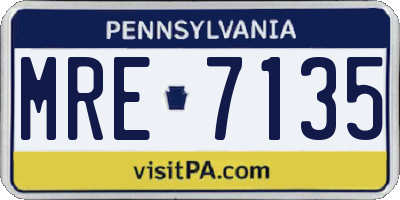 PA license plate MRE7135
