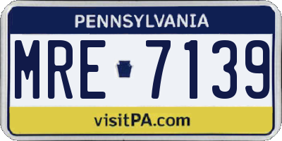 PA license plate MRE7139