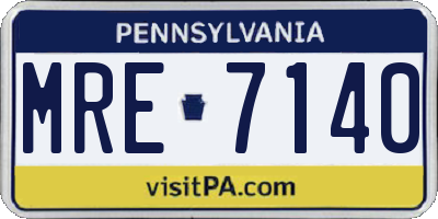 PA license plate MRE7140