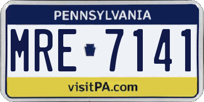PA license plate MRE7141