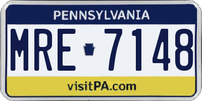 PA license plate MRE7148