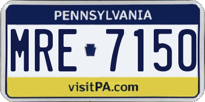 PA license plate MRE7150