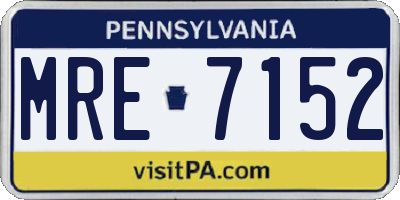 PA license plate MRE7152